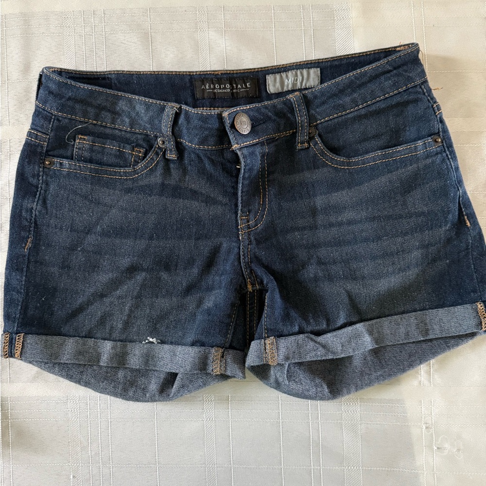 Aeropostale Blue Jean Shorts Casual Cuffed